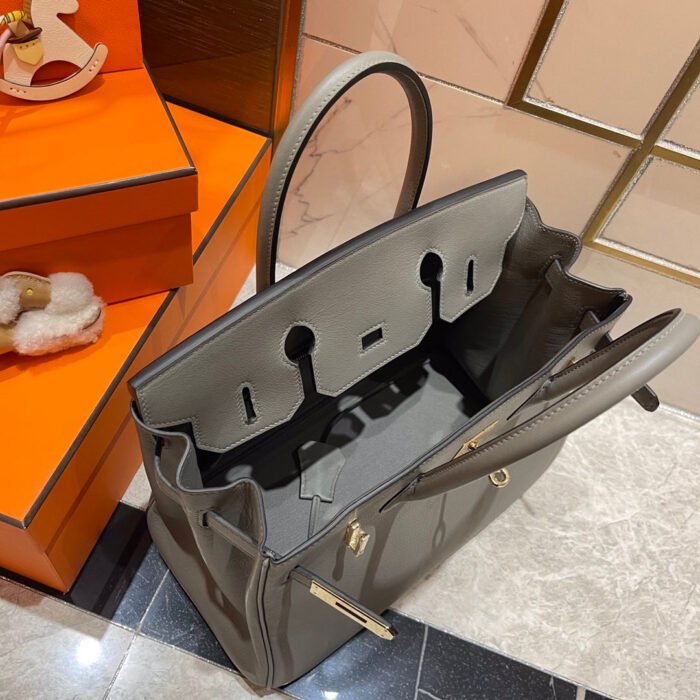 hm birkin 30cm grey swift leather gold hardware