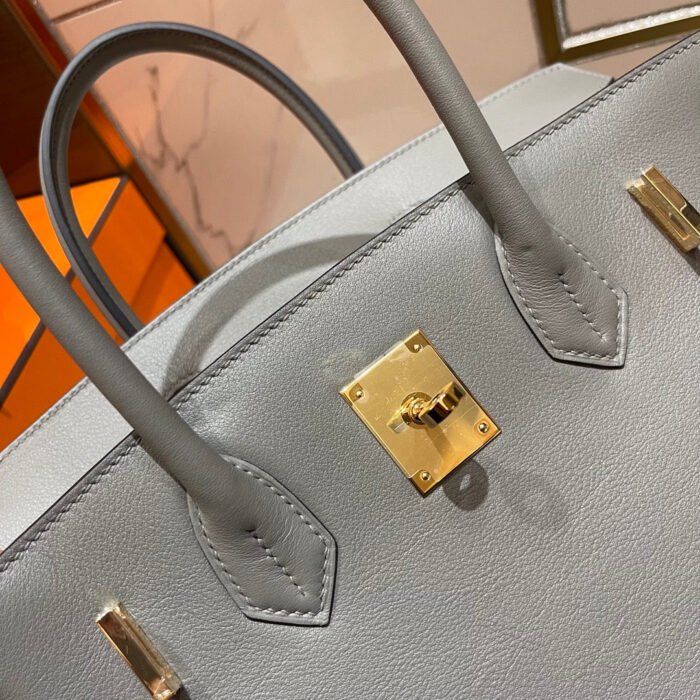 hm birkin 30cm grey swift leather gold hardware