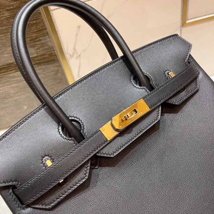 hm birkin 30cm black swift leather gold hardware