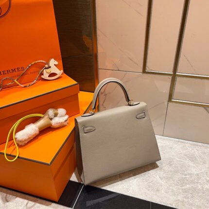hm kelly 25cm grey epsom leather gold hardware
