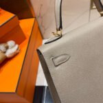 hm kelly 25cm grey epsom leather gold hardware
