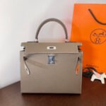 hm kelly 28cm etain epsom leather silver hardware