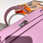 hm kelly 25cm pink epsom leather silver hardware