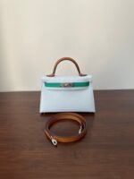 hm kelly mini 20 cloud blue epsom silver hardware