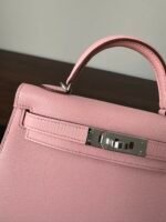hm kelly mini 20 pink chevre silver hardware