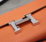 hm clutch constance 20.5 orange calfskin silver hardware