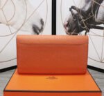 hm clutch constance 20.5 orange calfskin silver hardware