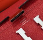 hm clutch constance 20.5 red calfskin silver hardware