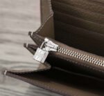 hm clutch constance 20.5 khaki calfskin silver hardware