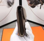 hm clutch constance 20.5 khaki calfskin silver hardware