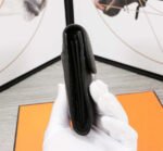 hm clutch constance 20.5 black calfskin silver hardware