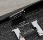 hm clutch constance 20.5 black calfskin silver hardware