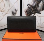 hm clutch constance 20.5 black calfskin silver hardware