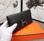 hm clutch constance 20.5 black calfskin silver hardware