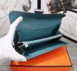 hm clutch constance 20.5 sapphire calfskin silver hardware