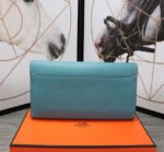 hm clutch constance 20.5 sapphire calfskin silver hardware