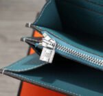 hm clutch constance 20.5 sapphire calfskin silver hardware