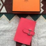 bearn compact wallet 12 in watermelon pink epsom leather