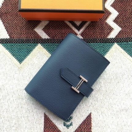 bearn compact wallet 12 in prussian blue epsom leather