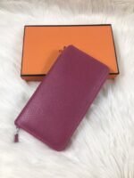 hm silk'in classic wallet 20 burgundy grained calfskin