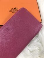 hm silk'in classic wallet 20 burgundy grained calfskin