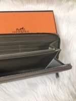 hm silk'in classic wallet 20 gray grained calfskin