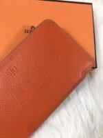 hm silk'in classic wallet 20 orange grained calfskin