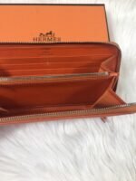hm silk'in classic wallet 20 orange grained calfskin