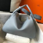 hm lindy 30 bag in nepal blue calfskin gold hardware