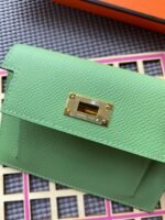 hm kelly pocket 13.5 green epsom ghw