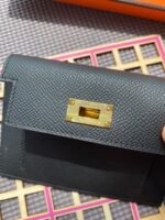 hm kelly pocket 13.5 black epsom ghw