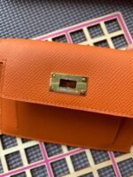hm kelly pocket 13.5 orange epsom ghw