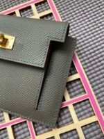 hm kelly pocket 13.5 dark grey epsom ghw