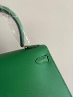 kelly mini 20 bag in emerald green calfskin with gold hardware