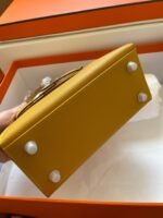 kelly mini 20 bag in dijon yellow calfskin with gold hardware