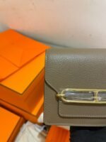 hm roulisslim wallet 12.7 brown calfskin ghw