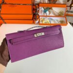 kelly cut 31 in violet purple calfskin with silver hardware