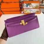 kelly cut 31 in violet purple calfskin with gold hardware