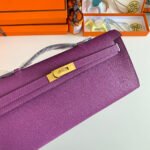 kelly cut 31 in violet purple calfskin with gold hardware