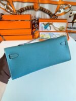 kelly cut 31 in azure blue calfskin with gold hardware