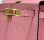 kelly mini 20 bag in rouge pink calfskin with gold hardware
