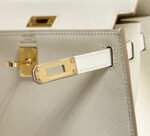 kelly mini 20 bag in white calfskin with gold hardware