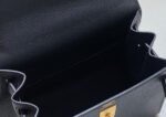 kelly mini 20 bag in black calfskin with gold hardware