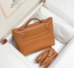 mini 24/24 21cm in orange minimum evercolor calfskin gold kelly buckle
