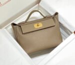 mini 24/24 29cm in togo etoupe evercolor calfskin gold kelly buckle