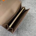 hm clutch constance 22 ash brown calfskin gold hardware