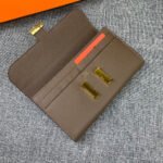 hm clutch constance 22 ash brown calfskin gold hardware