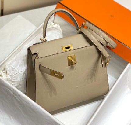kelly 28cm in trench epsom calfskin gold hardware