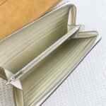 hm silk'in holed classic wallet 20 white grained calfskin