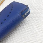 hm silk'in holed classic wallet 20 cobalt grained calfskin